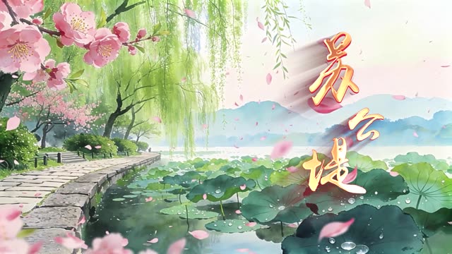 苏公堤led视频背景-有词
