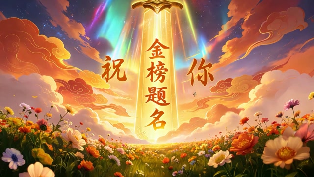 祝你金榜题名led视频背景-有词