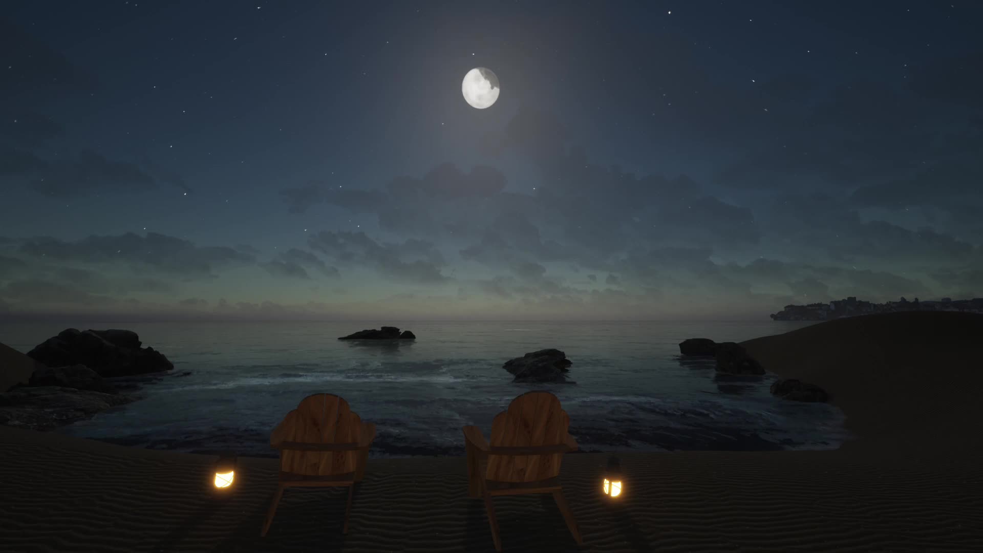 海边夜晚美景