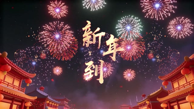 新年到led视频背景-无词