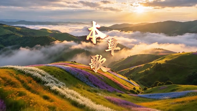 本草歌led视频背景-画面有词