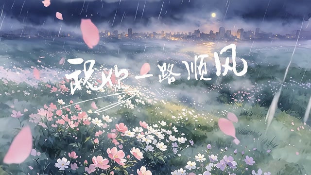 祝你一路顺风led视频背景-画面有词