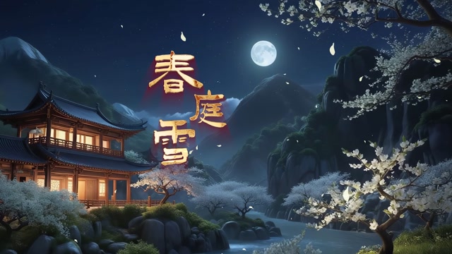 春庭雪led视频背景-无词