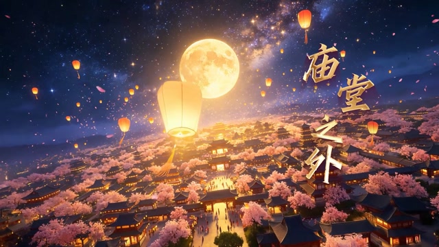 庙堂之外led视频背景-有词童声合唱