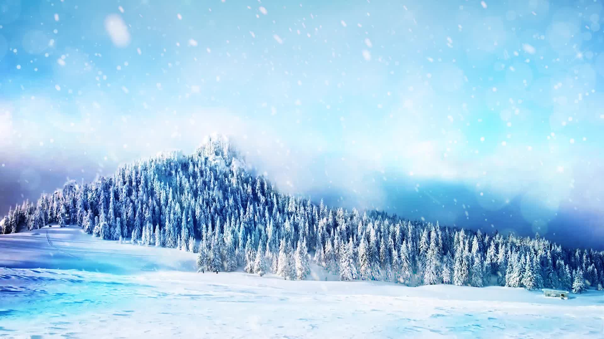 沁园春雪朗诵背景雪景雪山冬季飘雪背景