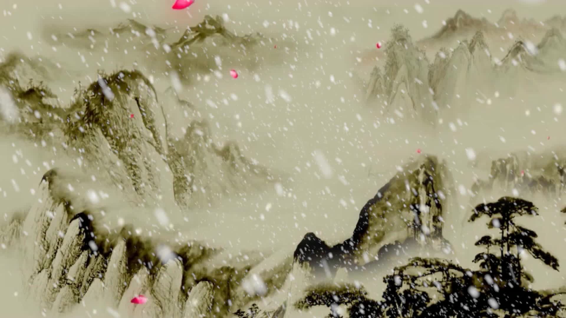 沁园春雪led视频成品背景素材