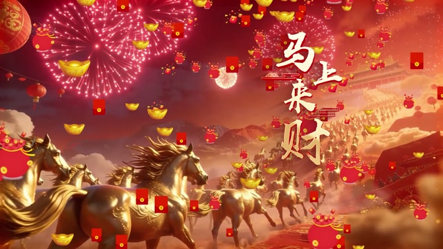 马上来财led视频背景-有词