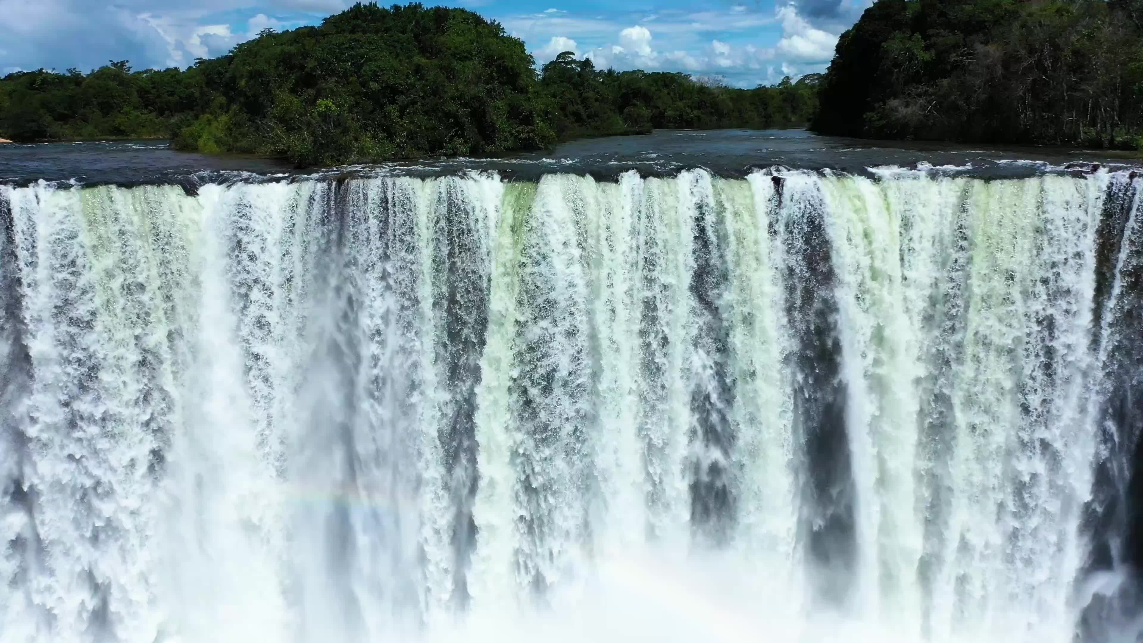实拍大自然风景森林河流瀑布视频素材