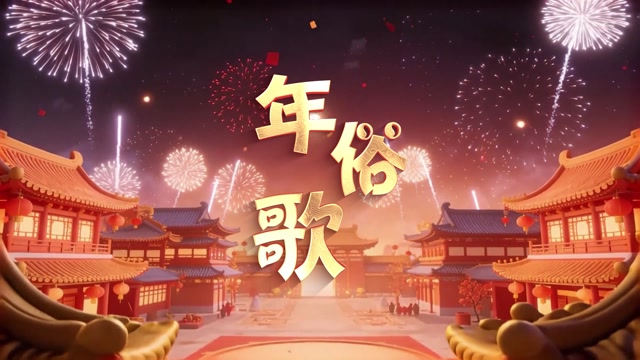 年俗歌led视频背景-有词2分40