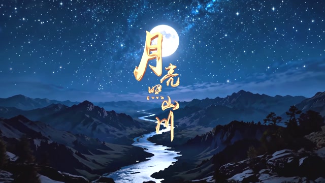 月亮照山川led视频背景-无词