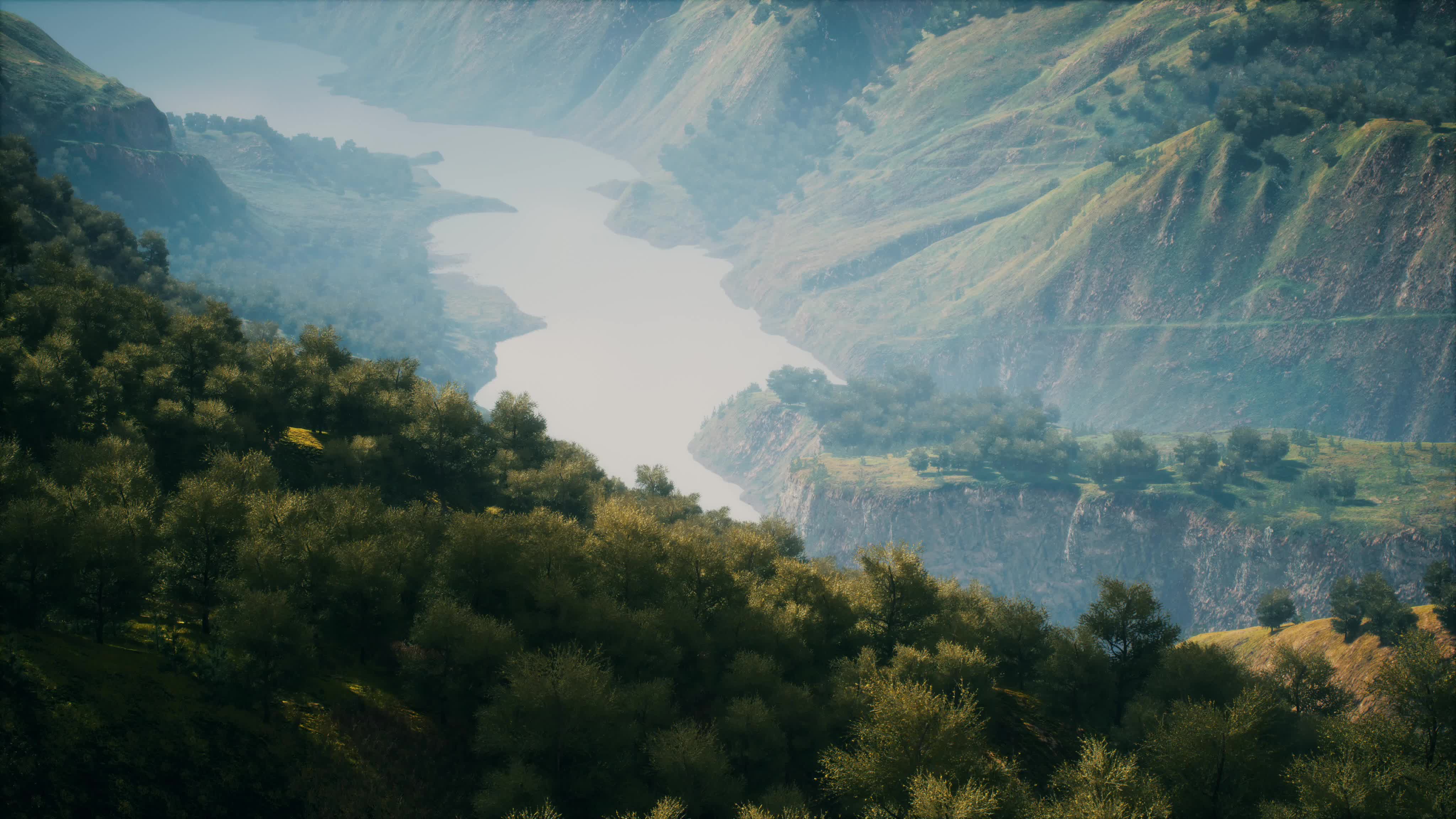森林高山湖水自然风景
